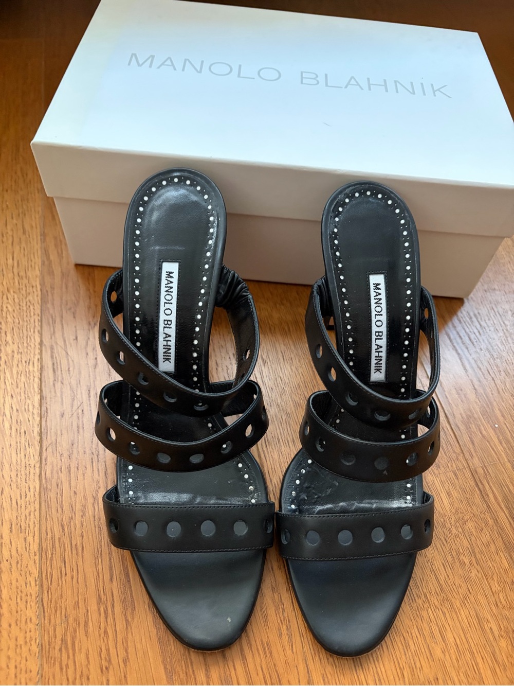 Manolo Blahnik Black Merlina Sandal